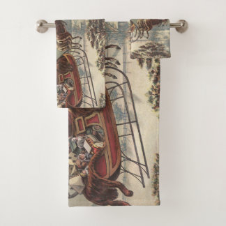 Vintage Christmas Eve Victorian Santa Claus Sleigh