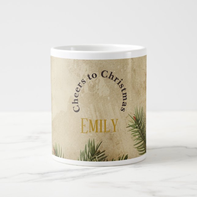 Vintage Christmas Mug – Classic Red & Green Cup (Devant)