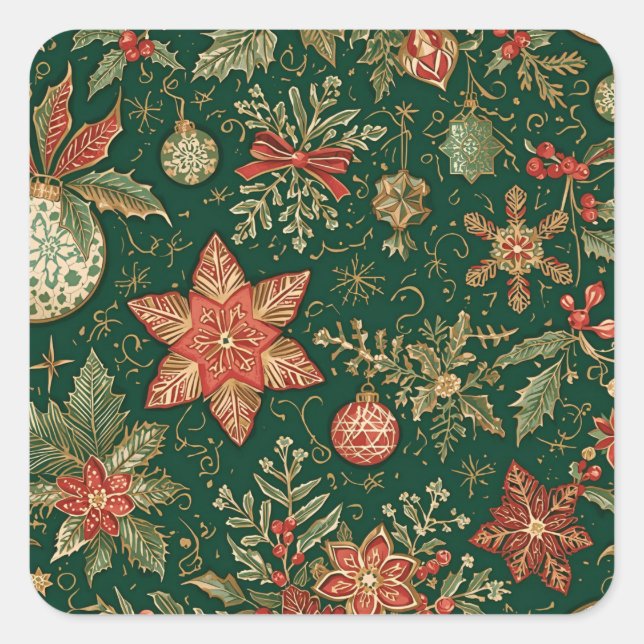 Vintage Christmas Pattern - Stickers (Devant)