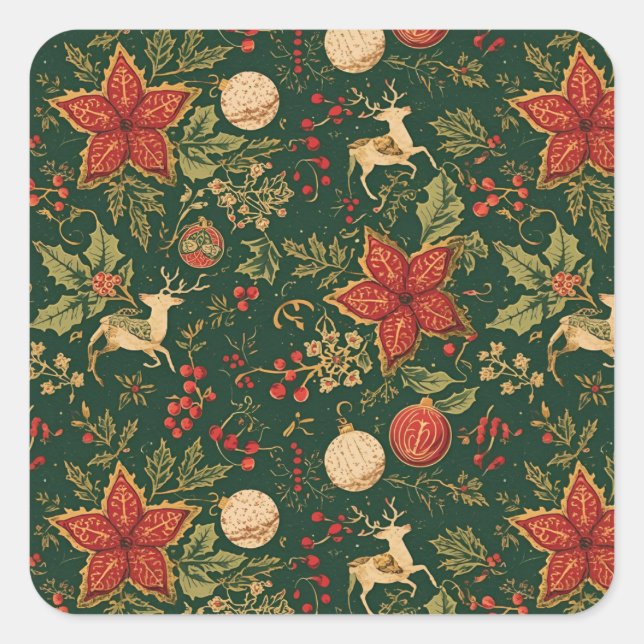 Vintage Christmas Pattern - Stickers  (Devant)