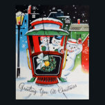 Vintage Christmas Snowman Family poster<br><div class="desc">design by www.etsy.com/Shop/TreasuresResold</div>