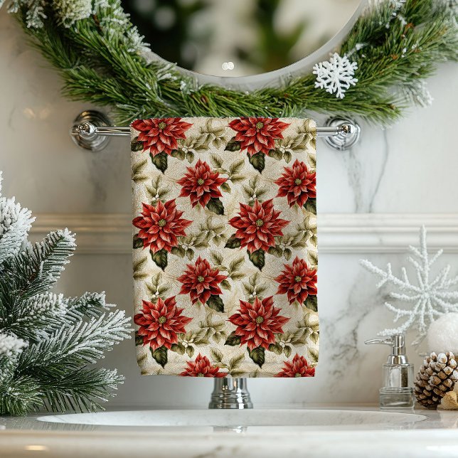 Vintage Christmas Tablecloth Poinsettia Pattern (Vintage Christmas Tablecloth Poinsettia Pattern)