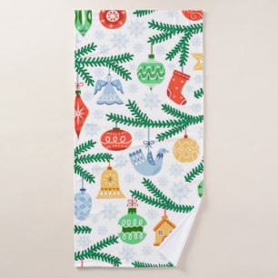 Vintage Christmas tree balls, decorations seamless