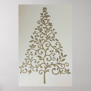 Vintage Christmas Tree Poster