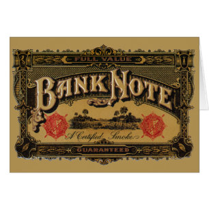 Vintage Cigar Label Art, Bank Note Money Finance