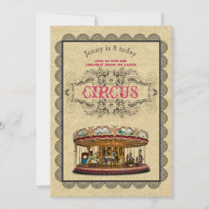 Vintage CIRCUS Party Invitation Rustique