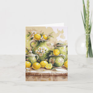 Vintage citron jaune Vie morte florale Vide