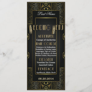 Vintage Classic Gatsby Style Menu Mariage