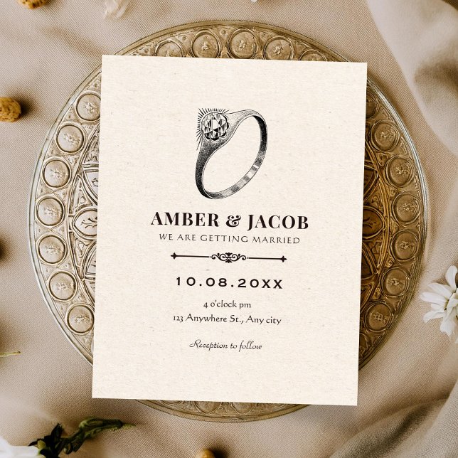 Vintage classic wedding elegant invitation (Créateur téléchargé)