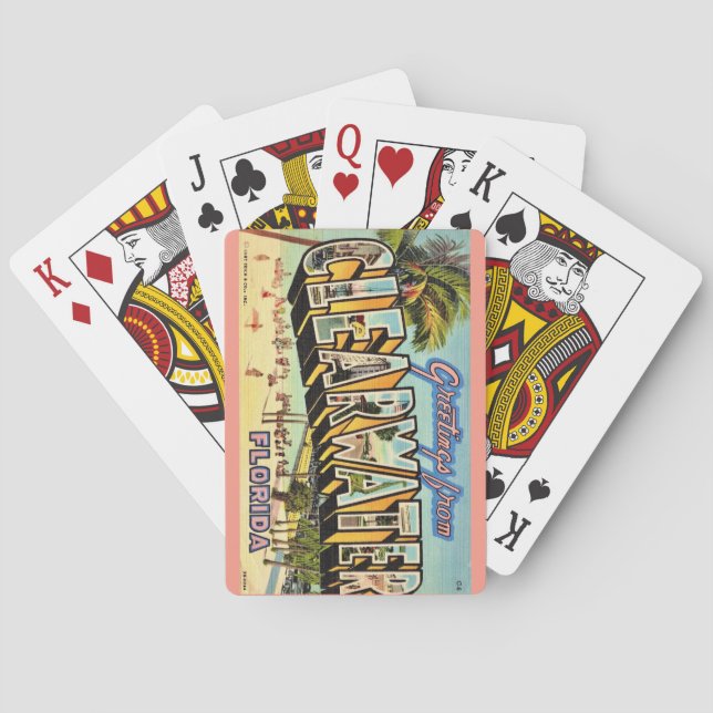 Vintage Clearwater Florida cartes de jeu (dos)