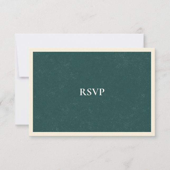 Vintage Coastal Classic Teal Wedding Meal RSVP (Devant)