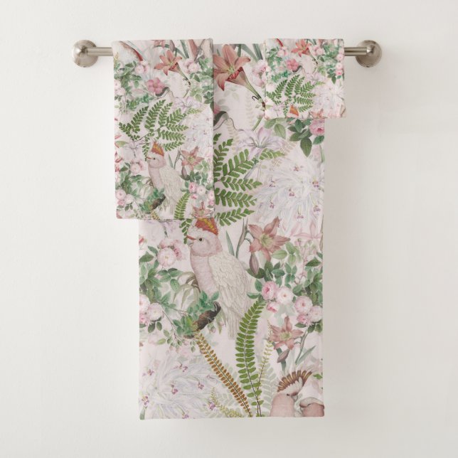 Vintage Cockatoo Jungle Motif Blush (En situation)