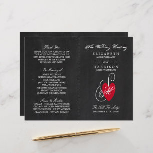 Vintage Coeur fantaisie - Programme de Mariage en
