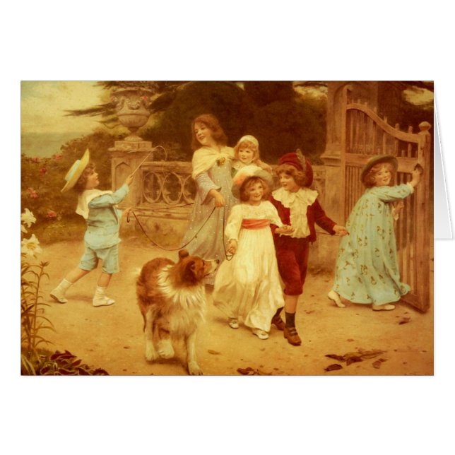 Vintage Collie et enfants (Devant horizontal)