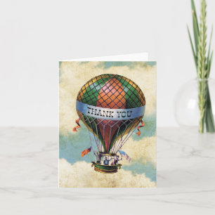 Vintage coloré à chaud Merci de ballon à air chaud