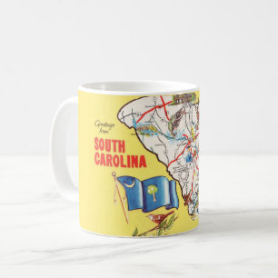 Vintage coloré Caroline du Sud carte Mug