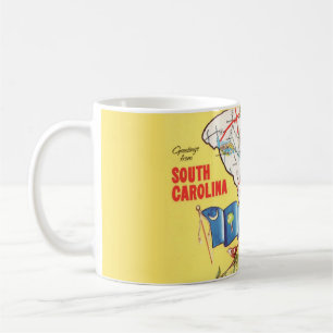 Vintage coloré Caroline du Sud carte Mug