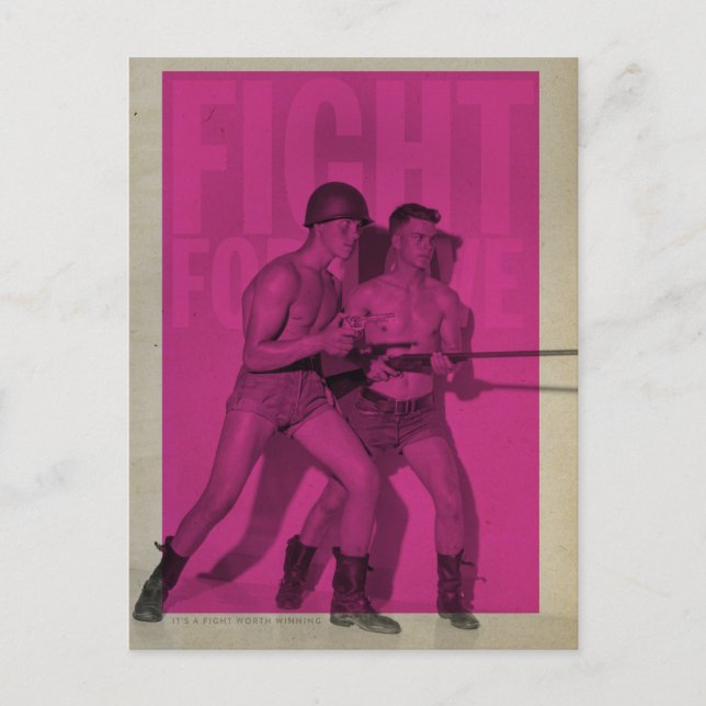 Vintage combat pour la carte postale de la fierté  (Devant)