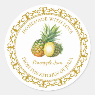 Vintage confiture d'ananas maison Étiquette l Blan