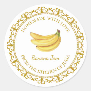 Vintage confiture de banane maison Étiquette l Bla