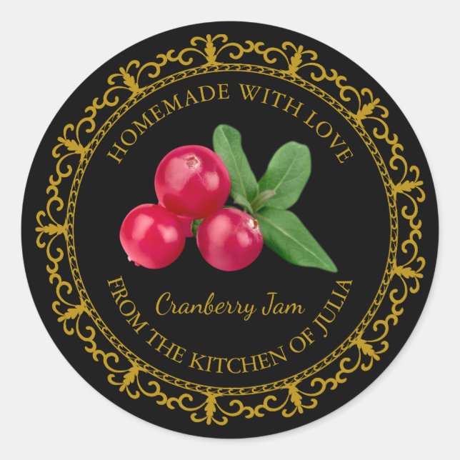 Vintage confiture de canneberge maison Étiquette l (Devant)