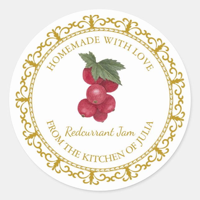 Vintage Confiture de cassis à la maison Étiquette  (Devant)