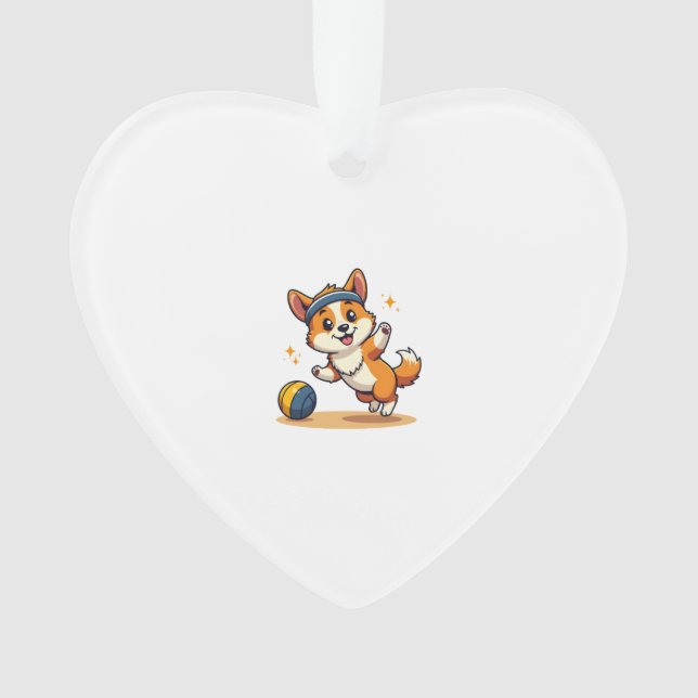 Vintage Corgi Volleyball Dog Vector Illustration S (devant)