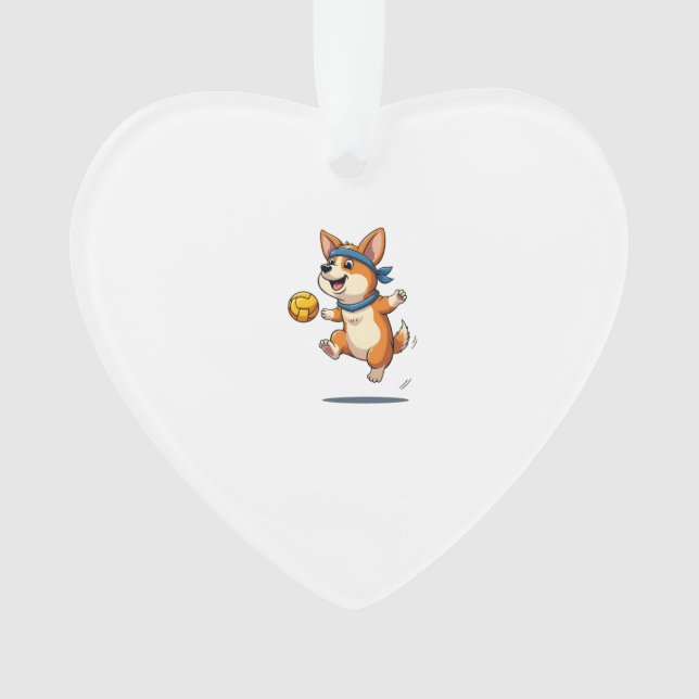 Vintage Corgi Volleyball Illustration Cute Dog Ath (devant)