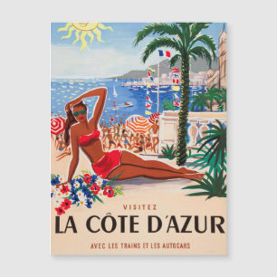 Vintage Côte d'Azur Beach Girl