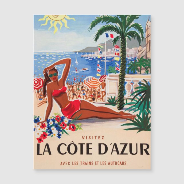 Vintage Côte d'Azur Beach Girl (Devant)