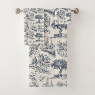 Vintage Country Français "Toile de Jouy Bleue"