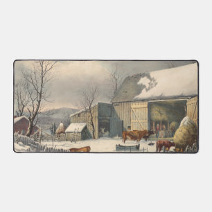 Vintage Country Winter Farm Barnyard Animaux