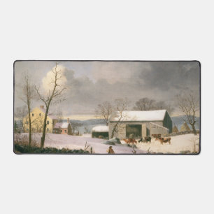 Vintage Country Winter Farm Barnyard Noël