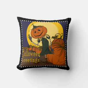 Vintage Coussin d'Halloween Jackolantern