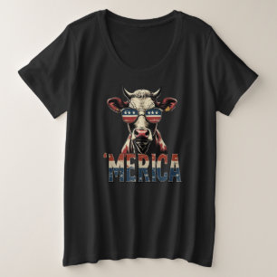 Vintage Cow Merica 4 juillet patriotique