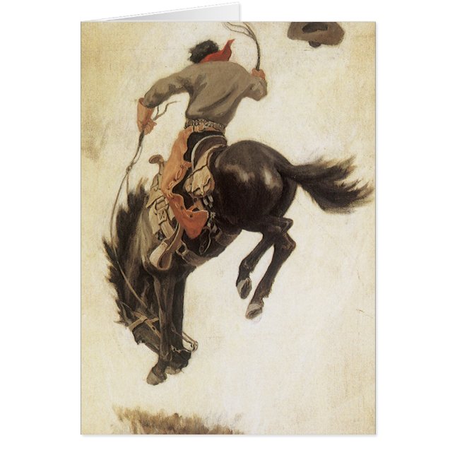 Vintage Cowboy, Bronco Buster Study par NC Wyeth (Devant)