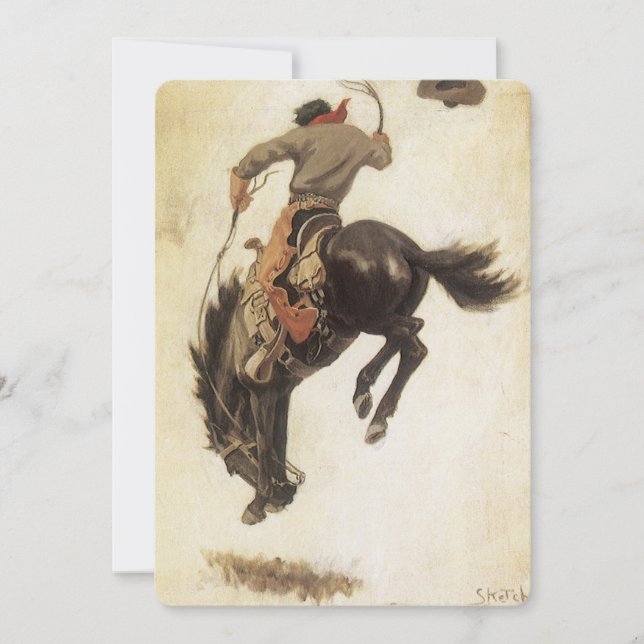 Vintage Cowboy, Bronco Buster Study par NC Wyeth (Devant)