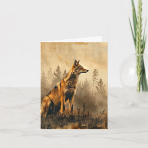 Vintage Coyote Autumn Paysage noir