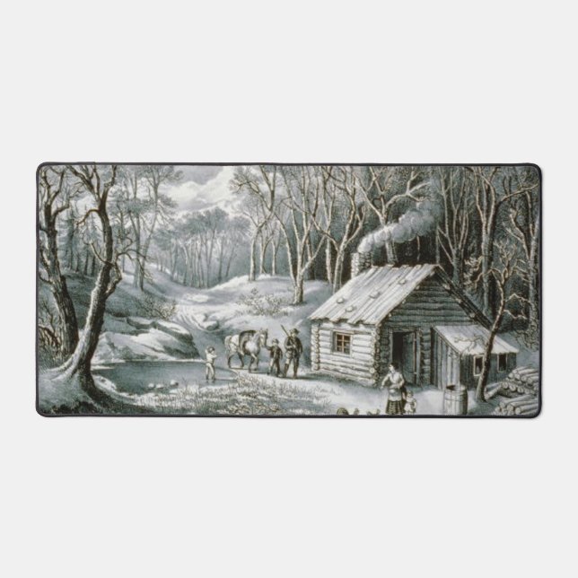 Vintage Currier & Ives Journal Cabine Noël (Recto)
