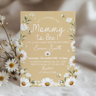Vintage Daisy Maman À Être Baby shower Invitation