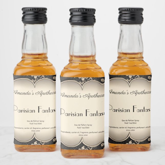 Vintage Damask Argent Frame Parfum Étiquette boute (Bouteilles)