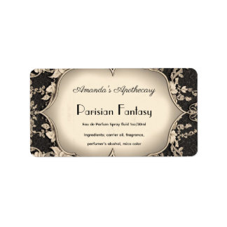 Vintage Damask Argent Frame Parfum Étiquette boute