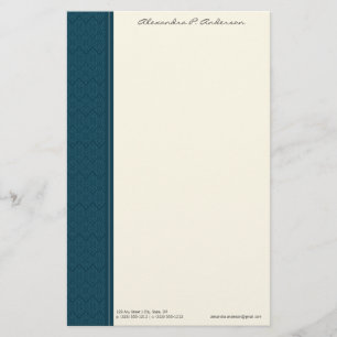 Vintage Damask Customisé Aqua Designer papeterie