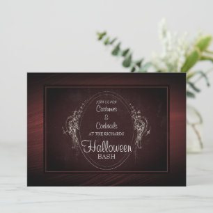 Vintage Damask Gothic Halloween Invitation