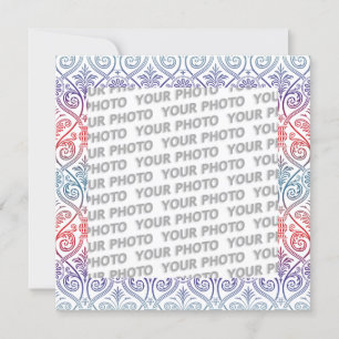 Vintage Damask Wallpaper - bleu violet rouge