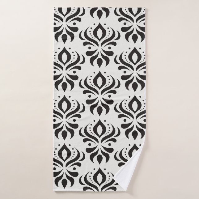 Vintage damassé floral sans couture motif. Tablett (Serviette de bain)
