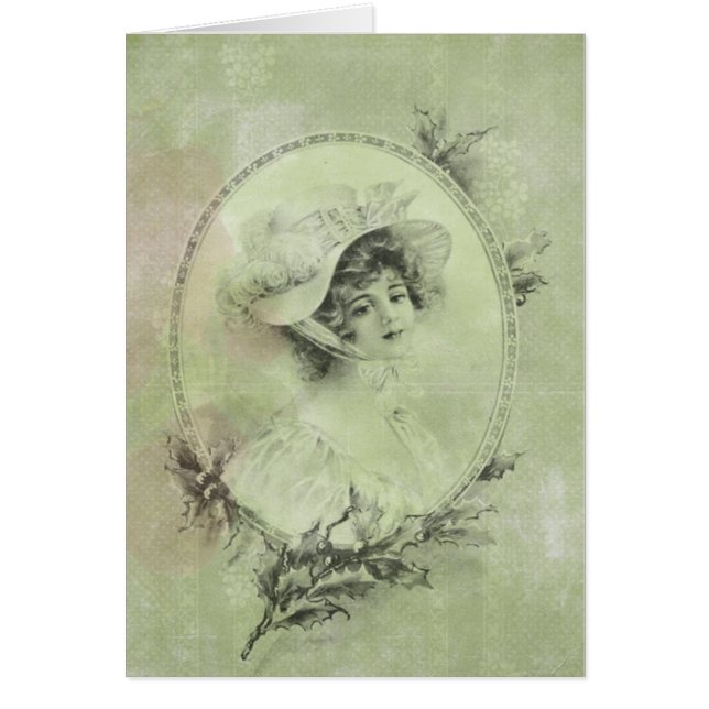 Vintage Dame Victorienne Élégante En Dentelle Perl (Devant)