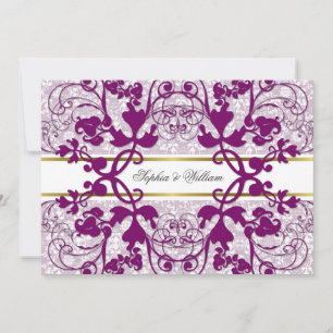 Vintage Dames Damas Dentelles Élégant Invitation d