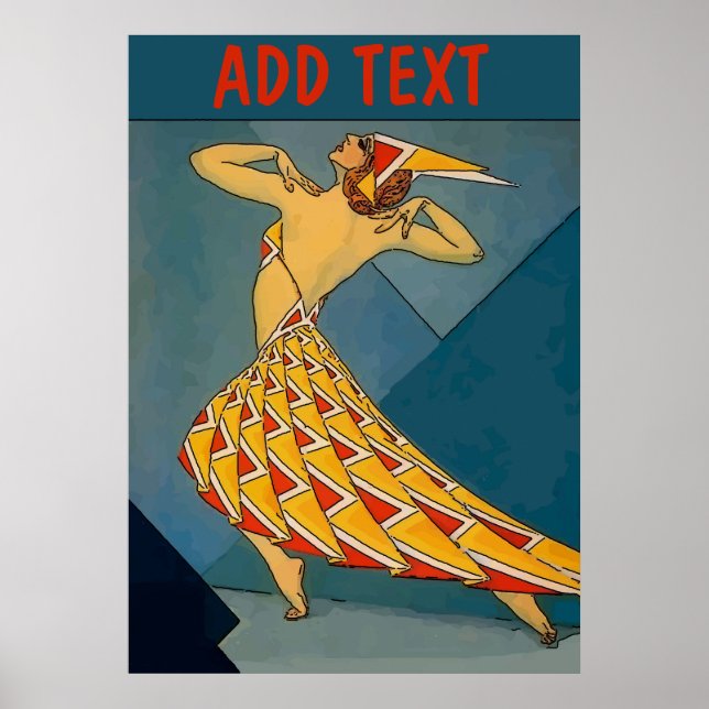 Vintage Dancer, ajouter, modifier le texte Affiche (Devant)