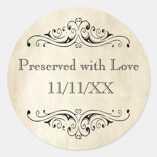 Vintage Daté préservé avec Étiquette de Canning Lo (Devant)